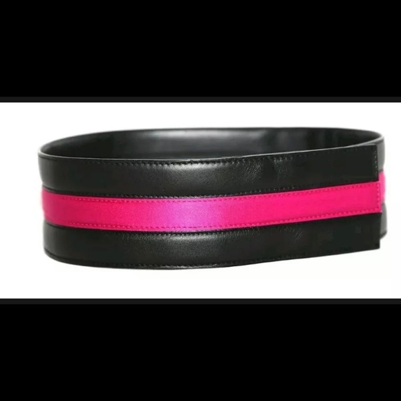 Gorgeous Alexander McQueen pink and black belt that accessories any outfit. main image 7